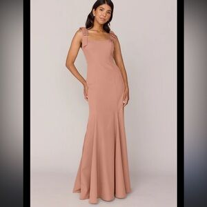 REVELRY nicole Crepe Dress nwt 260$ mauve bow formal party gown evening wedding